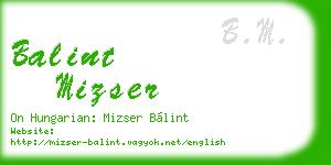balint mizser business card